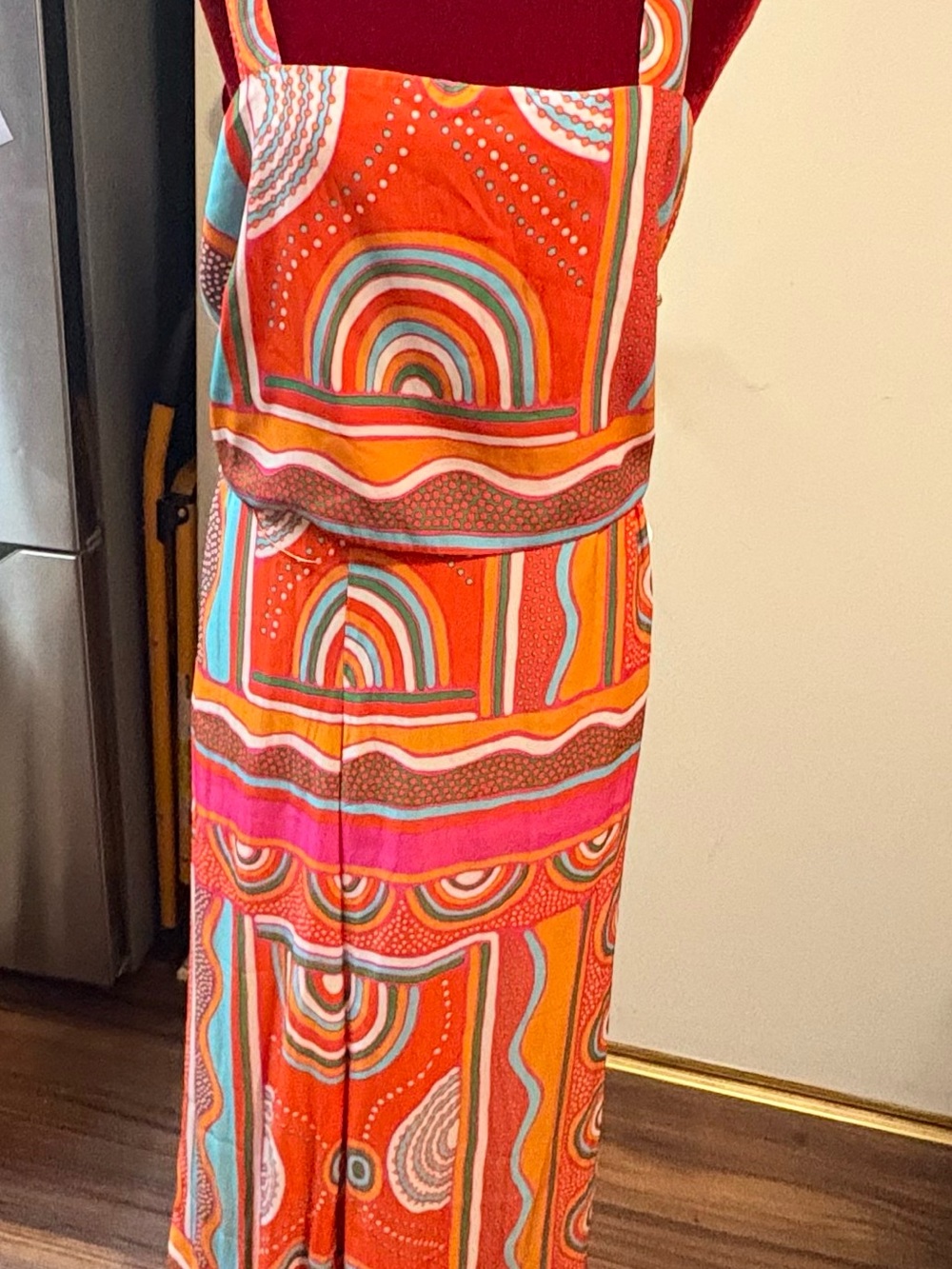 Rose & Olive Multicolor Orange-Pink Abstract 2 piece set